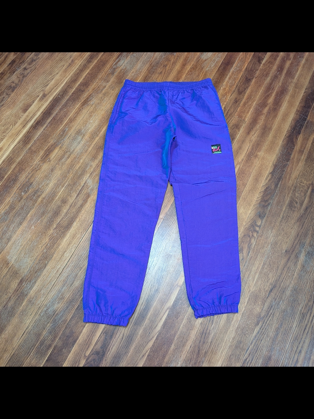 Vintage Surf Style Windbreaker Pants Purple Iridescent Small USA